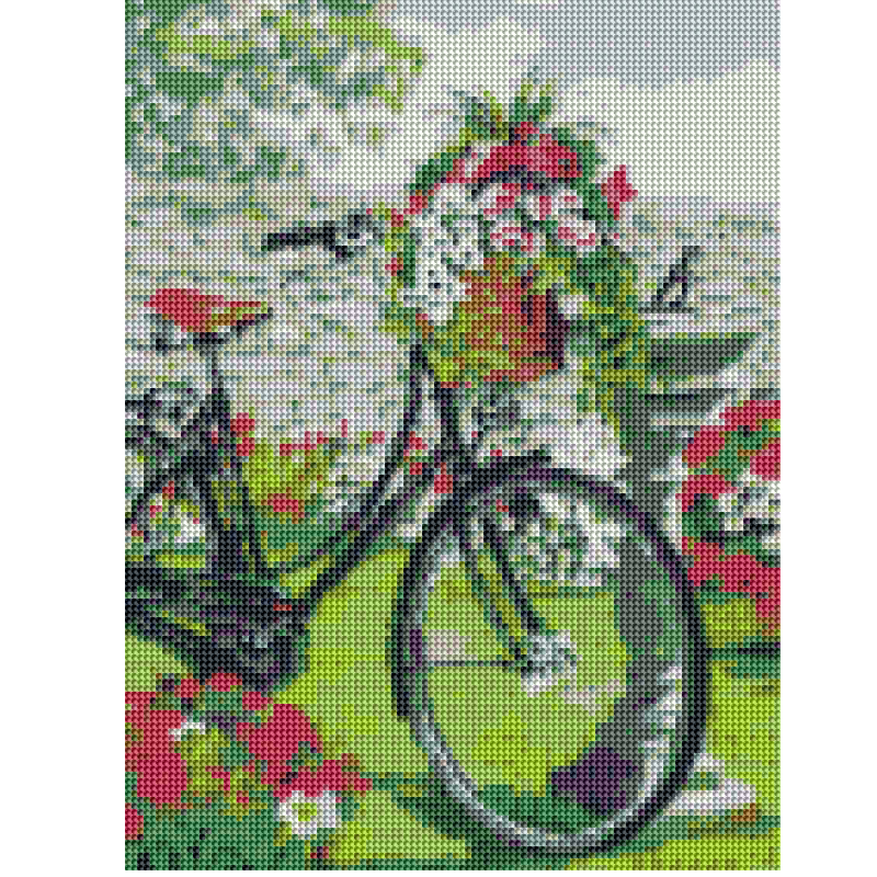 Kit Diamond Painting c/b 30x40 Bici en el jardín | WDF1914 Main Image